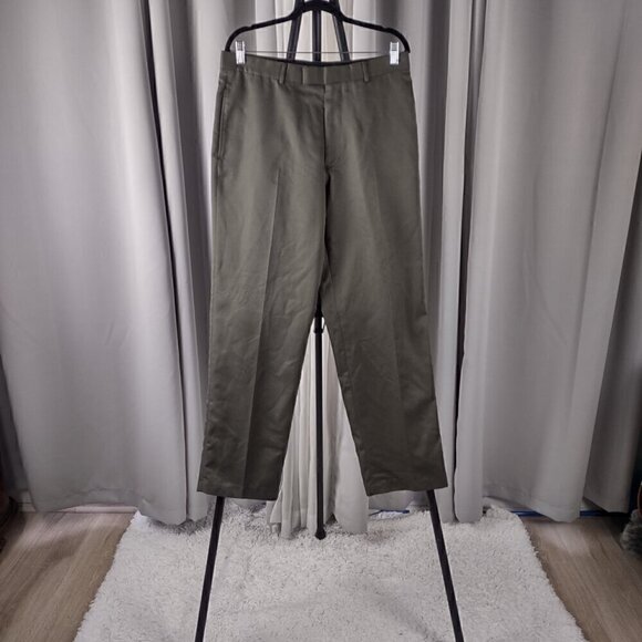 Perry Ellis Portfolio Men's, Olive Green Dress Slacks, Pants, Size 33X32 - Picture 1 of 10
